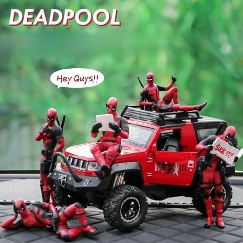 Marvel DeadPool Car Interior Decoration Personality Anime Action Mini Doll For Car Goods Car Interior Accessories