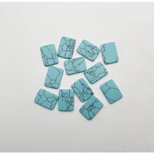 Fashion Turquoises Double flat bottom square cabochon about 13x18MM 12PCS Ring necklace patch Necklace Accessories