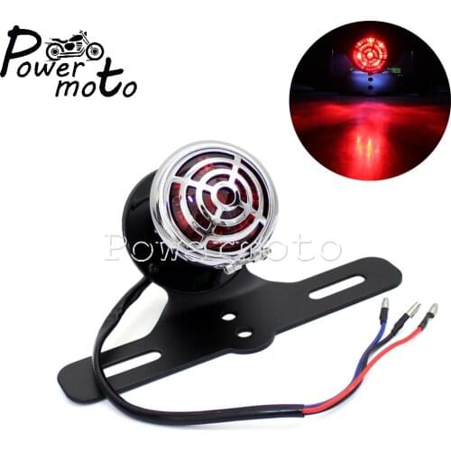 Motorcycle LED 12V Brake Stop Light License Plate Bracket Rear Taillight For Honda Kawasaki Suzuki Chopper Cafe Racer Custom