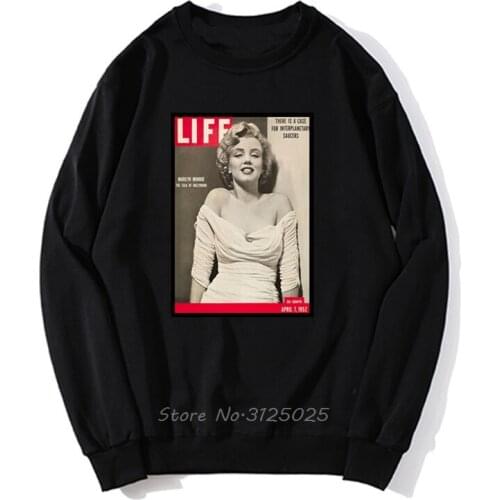 Marilyn Monroe Life Magazine 50s Retro Vintage Hipster Unisex hoodies Men Autumn Winter Pullover Sweatshirt Streetwear Harajuku