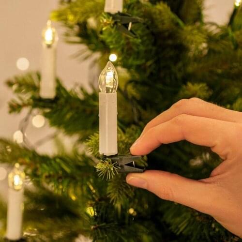Set of 10 flickering Remote Controlled LED taper Candle teaLight w/7keys controller&clip Wedding Christmas Xmas decor-warm white