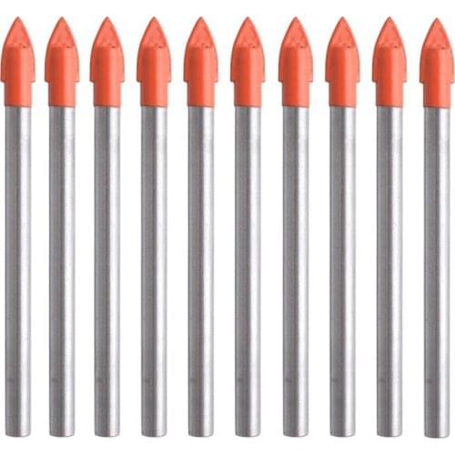10 Pieces 6MM Glass And Tile Drill Bits Set Carbide Drilling Tool