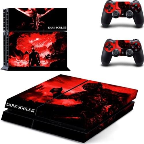 New dark souls III decal PS4 Skin Sticker For Sony Playstation 4 Console protection film +2Pcs Controllers