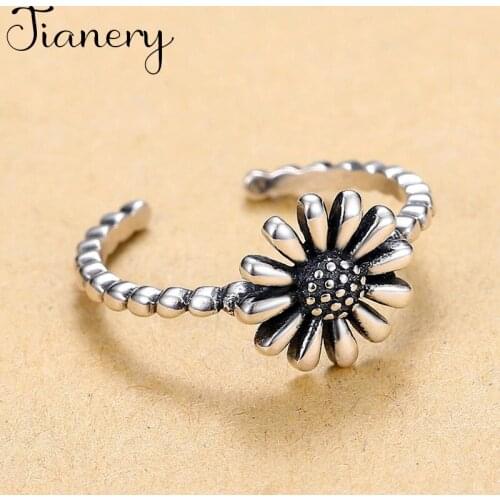 New Fashion Gothic Sunflower Rings For Women Wedding Rings Fashion Jewelry Ladies Accessories Boho Jewelry 2021