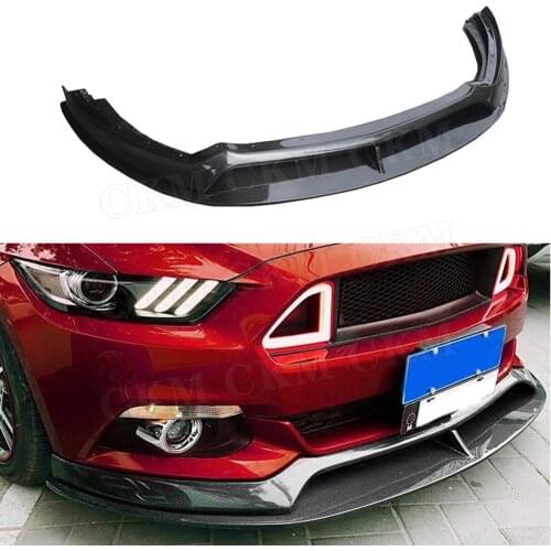 Carbon Fiber Front Lip Chin Spoiler For Ford Mustang Coupe 2015 2016 2017 Head Bumper Shovel Protector Skid Plate