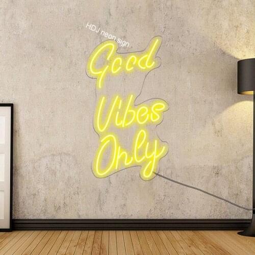 Custom Neon Sign LED Warm Light Home Acrylic INS Letter Logo Good Uibes Only Room BAR PUB Shop Crafts Office Store Wall Decor