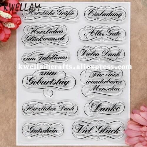 German einladung Alles gute Danke Scrapbook DIY photo cards rubber stamp clear stamp transparent stamp 14x18cm KW8070215