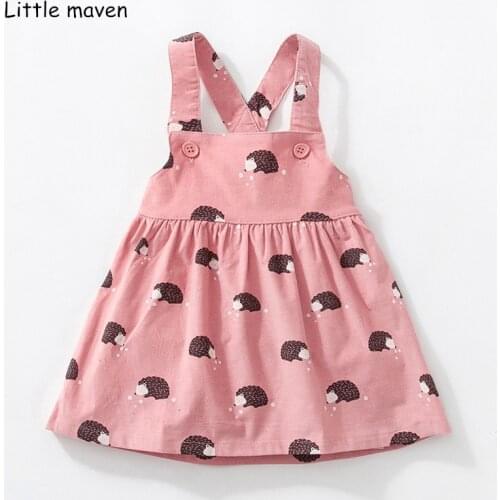 Little maven kids brand clothes 2018 autumn baby girls clothes Cotton flower print sundress girl animal sleeveless dresses