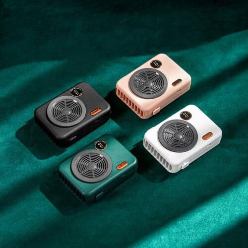 Neck Fan Portable Mini Usb handheld fan 5V cooler Rechargeable Ventilador Outdoor Travel Silent Small Cooling Fans LED Display