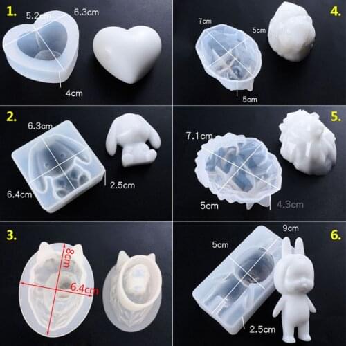 Silicone Silicone Mold Animal Bear Lion Rabbit Baby Molds DIY Jewelry Making Cake Fondant Chocolate Decoration Doll Gifts Crafts