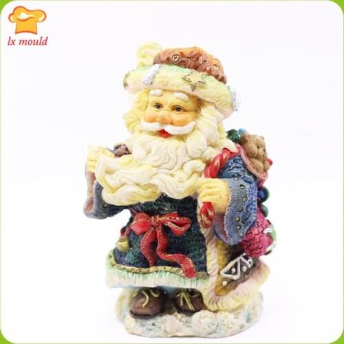 Santa Claus 3d Silicone Moulds Creative Chocolate Candle Soap Fondant Festive Salt Carving Cake Molds