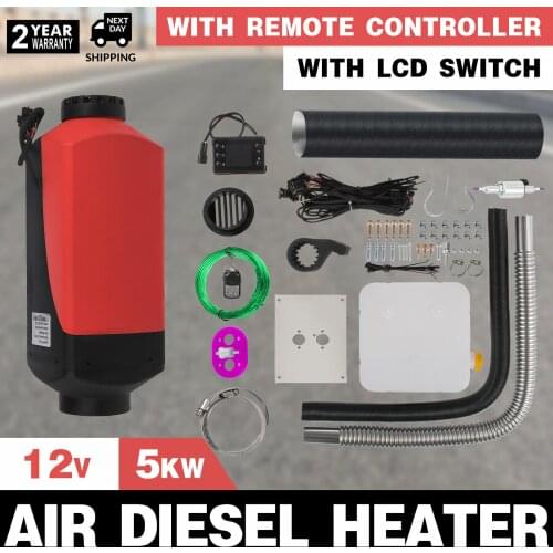 Diesel Air Heater LCD Thermostat 12V 5KW For Truck Car Boat Trailer RV Motorhome