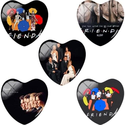 TAFREE Old Friendship Memory Design Diy Heart Cabochons Beads Glass Crafts Cameo Settings For Jewelry Accessories Flat Back FR60