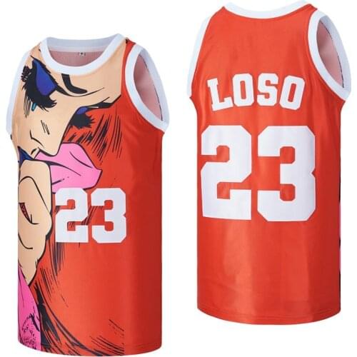 BG basketball jersey 23 LOSO Jerseys Embroidery sewing Outdoor sportswear Hip-hop movie white summerTIME SHOOTOUT 2021 RED