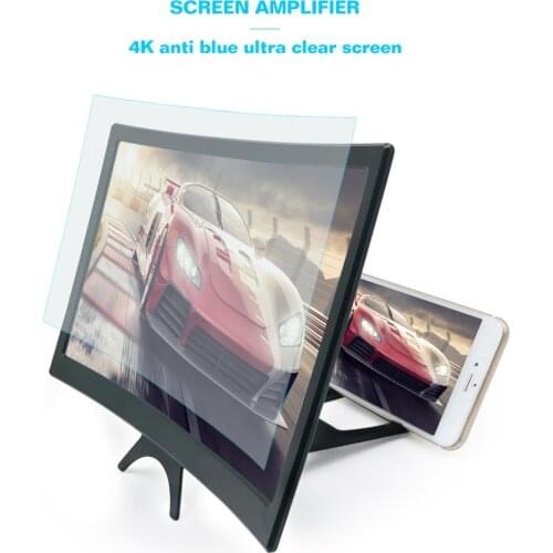 12 inch 3D HD Large Screen Amplifier Curved Screen Mobile Phone Screen Magnifier for Curved Enlarged Smartphone Movie Amplifying