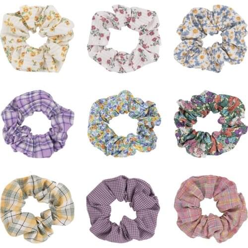 XIMA 8pcs/lot Girls Women Srunchies Headbands Flower Elastic Hair Bands Girls Lovely Srunchies Bands Hair Accessories