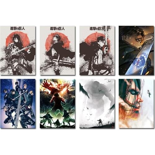 Japanese Anime Attack on Titan Wall Art Poster Canvas Painting Retro Vintage HD Prints Pictures Home Decoration