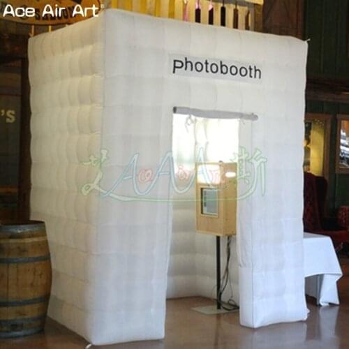 Higher style 2.75m H Colorful led inflatable cube tent,photo enclosure,graphic station for Mexico