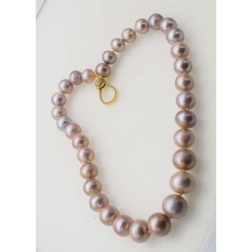 AA freshwater pearl reborn keshi purple near round baroque 12-15mm 18inch necklace wholesale nature beads FPPJ