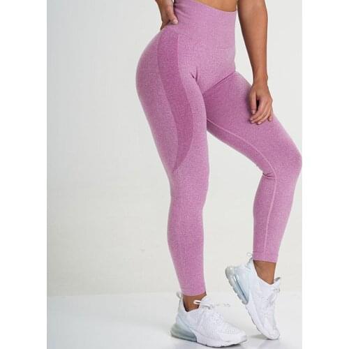 Womens seamless leggings high waist gym running yoga pants hip-lifting exercise tight-fitting belly pants
