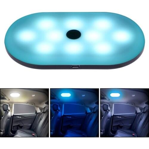 LED Car Interior Reading Light Car Backseat Ceiling Roof Light Kits Square Touch Light Magnetic LED Night 1Pcs