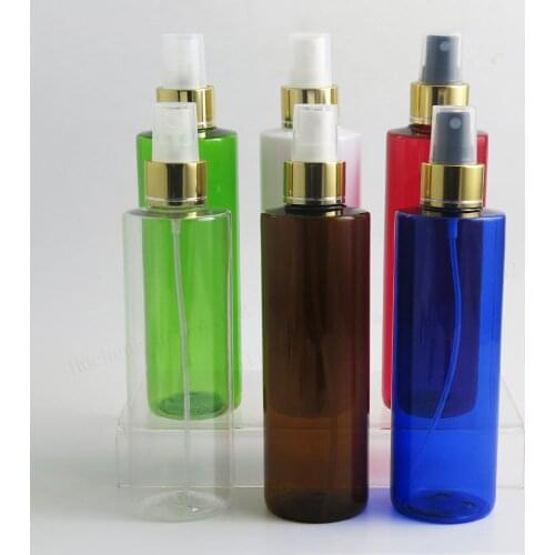 20 x 250ml Empty Refillable PET Plastic Mist Perfume 8OZ Amber Blue Sprayer Bottle Cosmetic Atomizers PET Spray Bottles