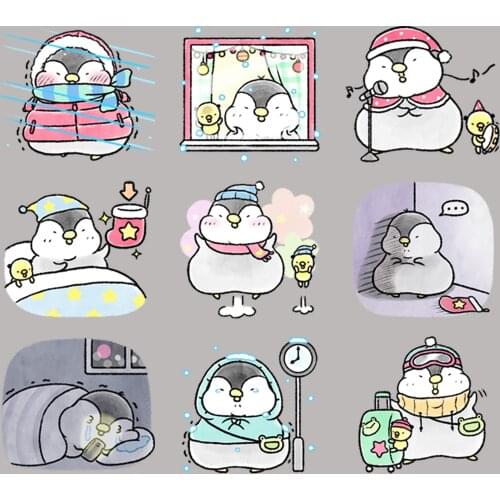 24 funny penguin cartoon scrapbook stickers for children, DIY laptop suitcase skateboard motorcycle bicycle toy