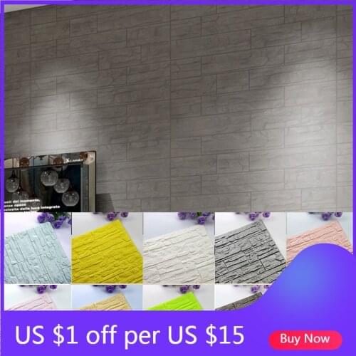 3D Stone Wall Stickers Living Room Decor DIY Self-Adhesive panels Foam Waterproof Covering Wallpaper For Home TV Background Kids