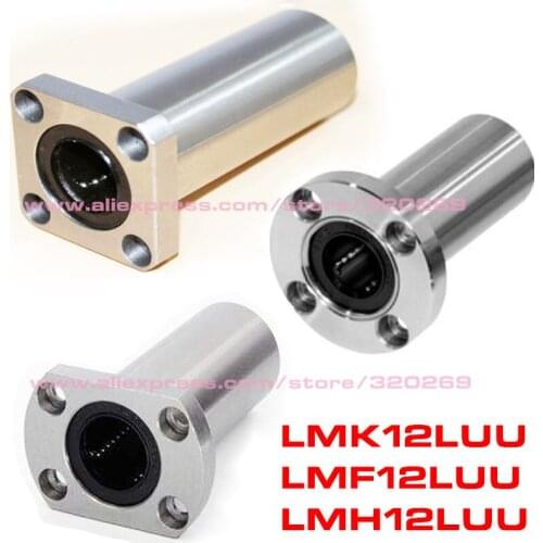 4pcs LMF12LUU LMH12LUU LMK12LUU 12Mm Flange Long Linear Ball Bearing For Rod Ends