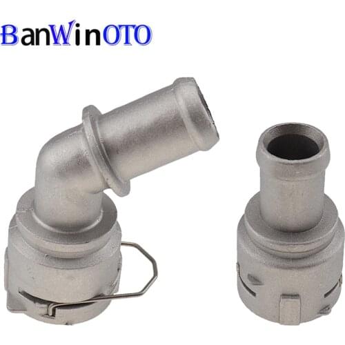 Aluminium 1J0122291D 1set Quick Connector Cooling Coolant Flange Hose Coupler Pipe For Audi TT VW Jetta MK4 Golf 3B0122291B