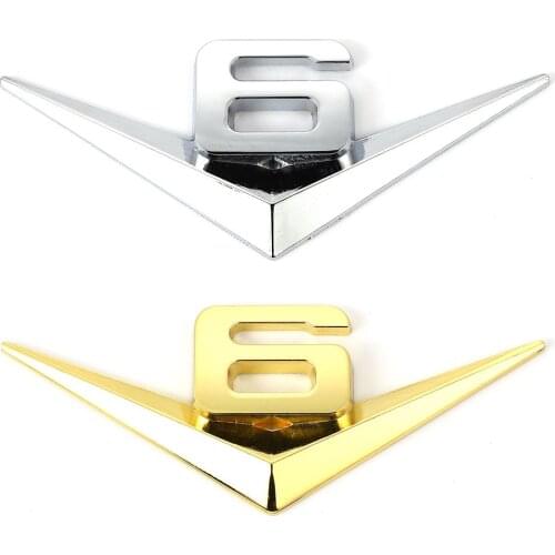 Car V6 V8 Logo Sticker Emblem Badge Decal Auto Front Back Trunk for Mercedes BMW Audi Ford Fiesta Mustang Ranger Nissan Toyota