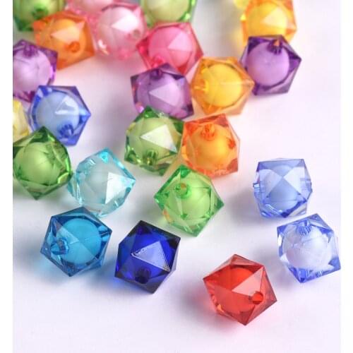 50pcs Cube 12 Angles 8mm 10mm 12mm Acrylic Plastic Loose Beads Wholesale Bulk Lot For Jewelry Making Findings