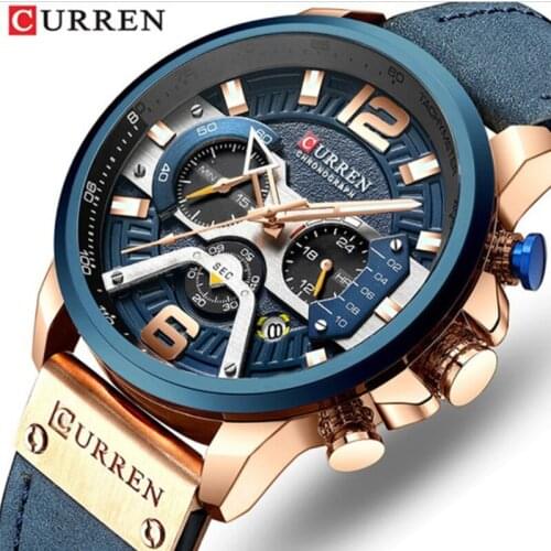 Mens Belt Watch Waterproof Calendar Six Needle Quartz Watch Sports Timing Multi Functional Fashion Trend big Dial Mens Watch