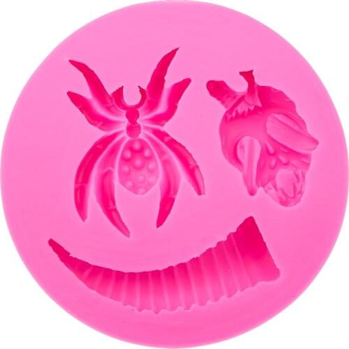 Skull Spider Silicone Mold Chocolate Fondant Moulds Baking DIY Party Cake Decorating Tools E532