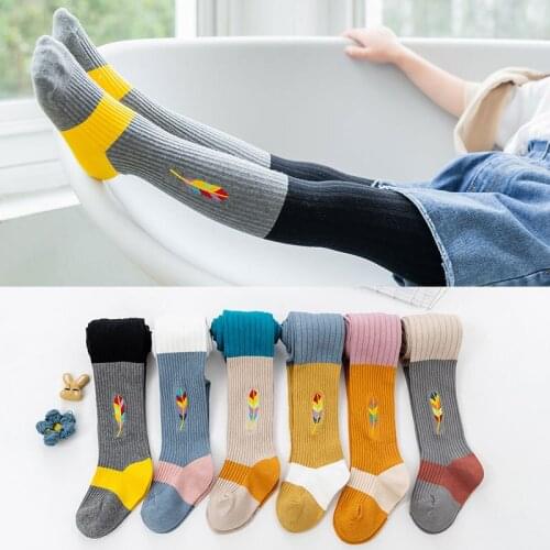 Kids Girl Leggings New Autumn Winter Baby Boomers Pants Candy Color Cotton Embroidery Girls Leggings Warm Leggings Pantyhose