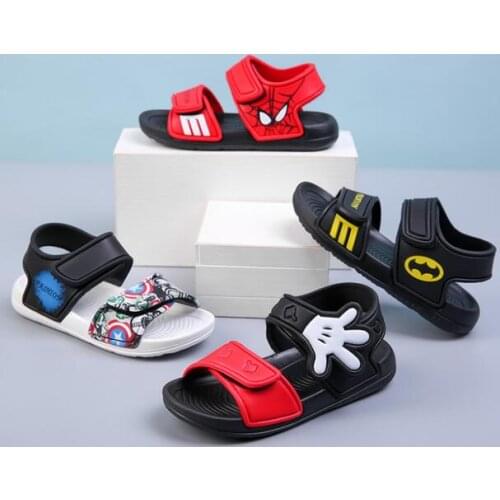 Disney Mickey Mouse Kids Sandals Summer New Non-slip Beach Shoes Open Childrens Sandals Boys Girls Student Childrens Shoes