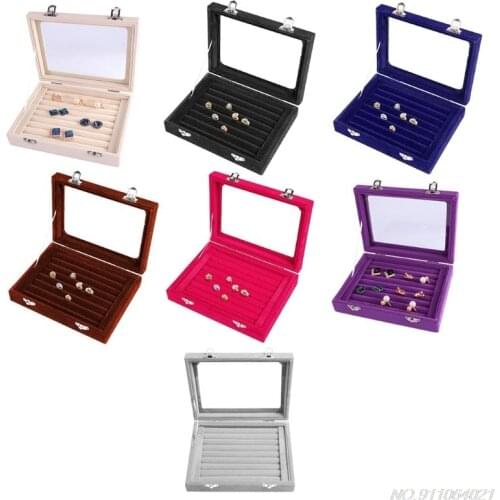 Rings Ear Stud Jewelry Holder Storage Box Case Container Organizer with Lid Holder Jewelry Display Multiple D10 20 Dropshipping