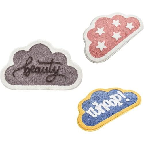Bathroom Rugs Clouds Bath Mat Cartoon Bathroom Decor Bath Rugs Plush Absorbent Non-Slip Foot Mat Toilet Rug