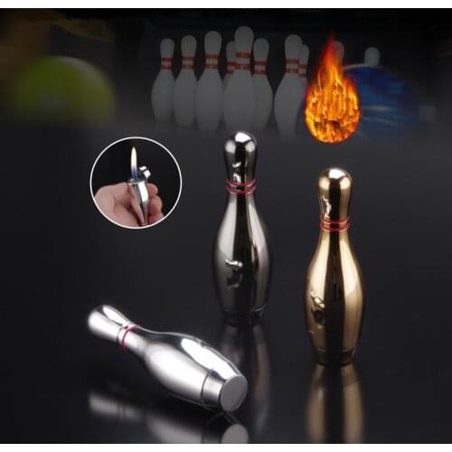 Creative Metal Bowling Ball Flint Lighter Butane Inflatable Grinding Wheel Cigarette Lighter Smoking Accessories Gift for Men