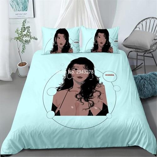 Beautiful Woman Series Pattern Fashion and Comfortable Duvet Quilt Cover Pillowcase Bedding Girl Bedroom Decoration Home Textile