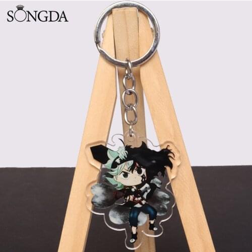 Fashion Anime Black Clover Acrylic Keychain Two-Sided Cute Cartoon Characters Key Chain for Women Men Jewelry Decoration Gifts