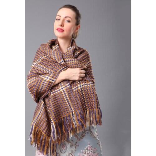 Fashion Brand Winter Scarf Women Designer lurex plaid Pashmina Shawls and Scarves Soft Foulard Bufandas LL191211