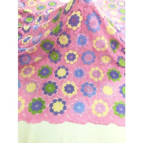 New Style Nigerian Lace Fabric 2021 High Quality Lace Water Soluble Embroidered Fashion Soft Lace Fabric 5 Yards