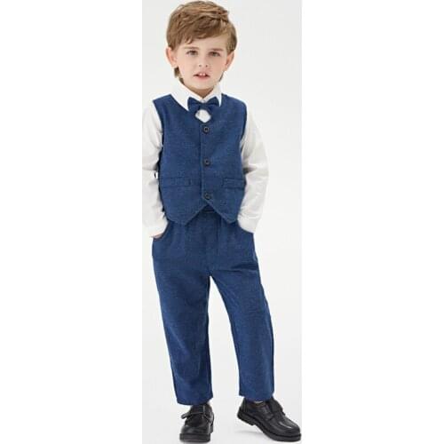 2020 Autumn Boy Clothes Set British Costume Kids Boy Handsome Clothing Suit Fashion Boy Outfits Boys Clothing Gentleman Set Pary
