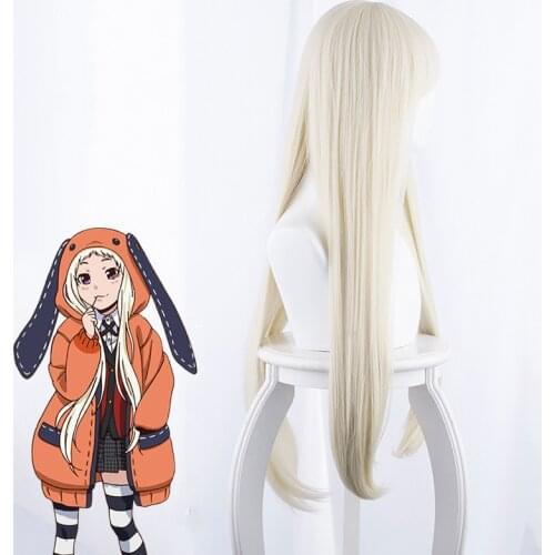 Cosplay Wig Kakegurui xx Yomoduki Runa for Women Girl 80cm Long Straight Anime Wig Heat Resistant Synthetic Hair Party Wig Blon