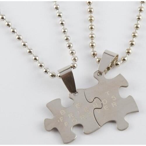 Jigsaw Figured Friendship Amulets (Double Necklace)
