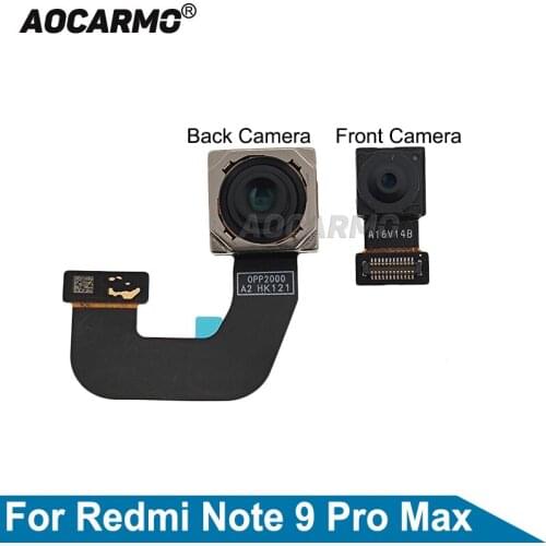 Aocarmo Facing Front Camera For XiaoMi Redmi Note 9 Pro Max Back Big Rear Camera Flex Cable Replacement Parts