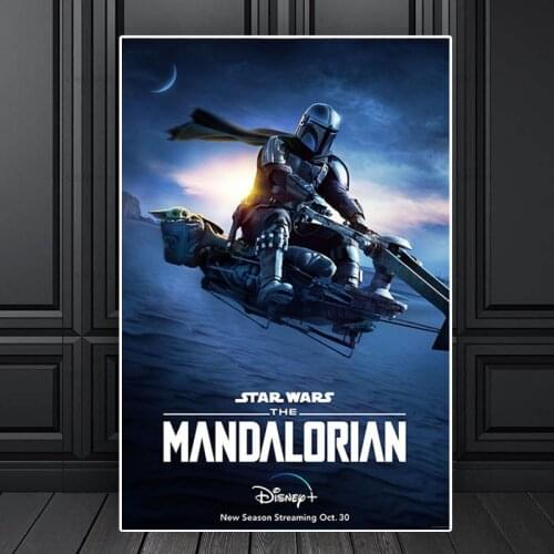 Disney The Mandalorian Anime Canvas Painting Star Wars Movie Prints and Posters Wall Art Pictures for Living Room Decor Cuadros