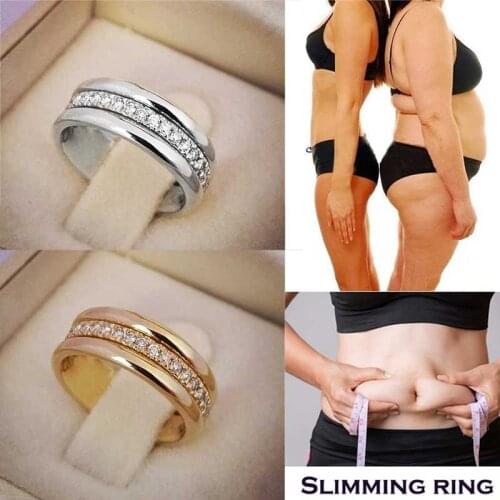 Luxury Unisex Mens Womens Fashion weight lose Gold Ring Men Gold Ring Womens Ring Natural White Band weight lose Gold Ring