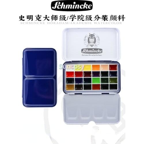 Schmincke 24 Colors AKADEMIE Aquarell Watercolor Paint Art Supplies,0.5ml 1ml 2ml Watercolors Acuarelas Gouache Art Supplies